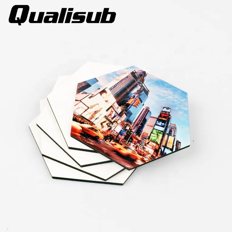 

Qualisub 4mm Hexagon Shape MDF Coaster Sublimation Blank