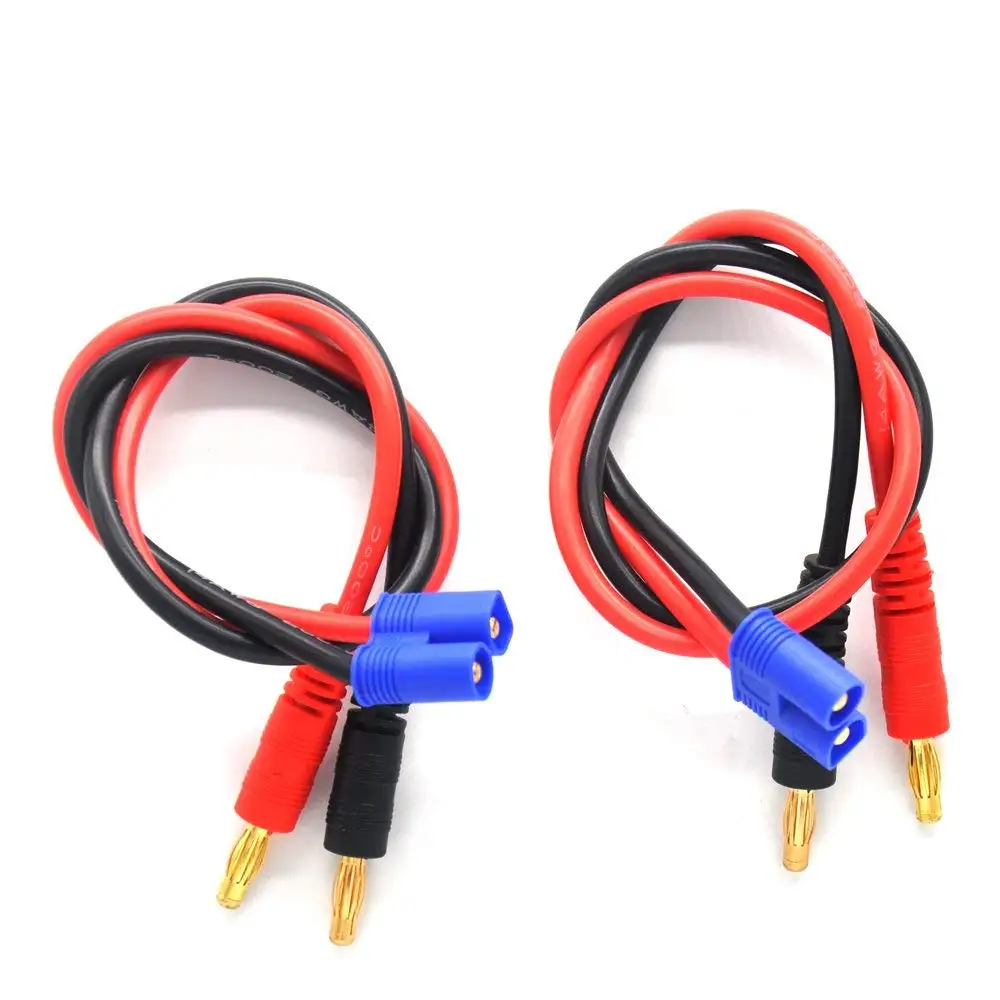 Padarsey EC3 Connector Plug -> 4mm Banana Plugs Battery Charge Lead Adapter Cable - 2 PACK - Apex RC Products #1405