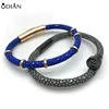 100% Genuine stingray and python skin Cuff Bracelet Stingray Leather bangle match metal nail button