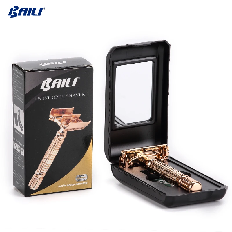 

Elegant Gold Shaving Razor Set Men Stainless Steel Double Edge Shaving Razor