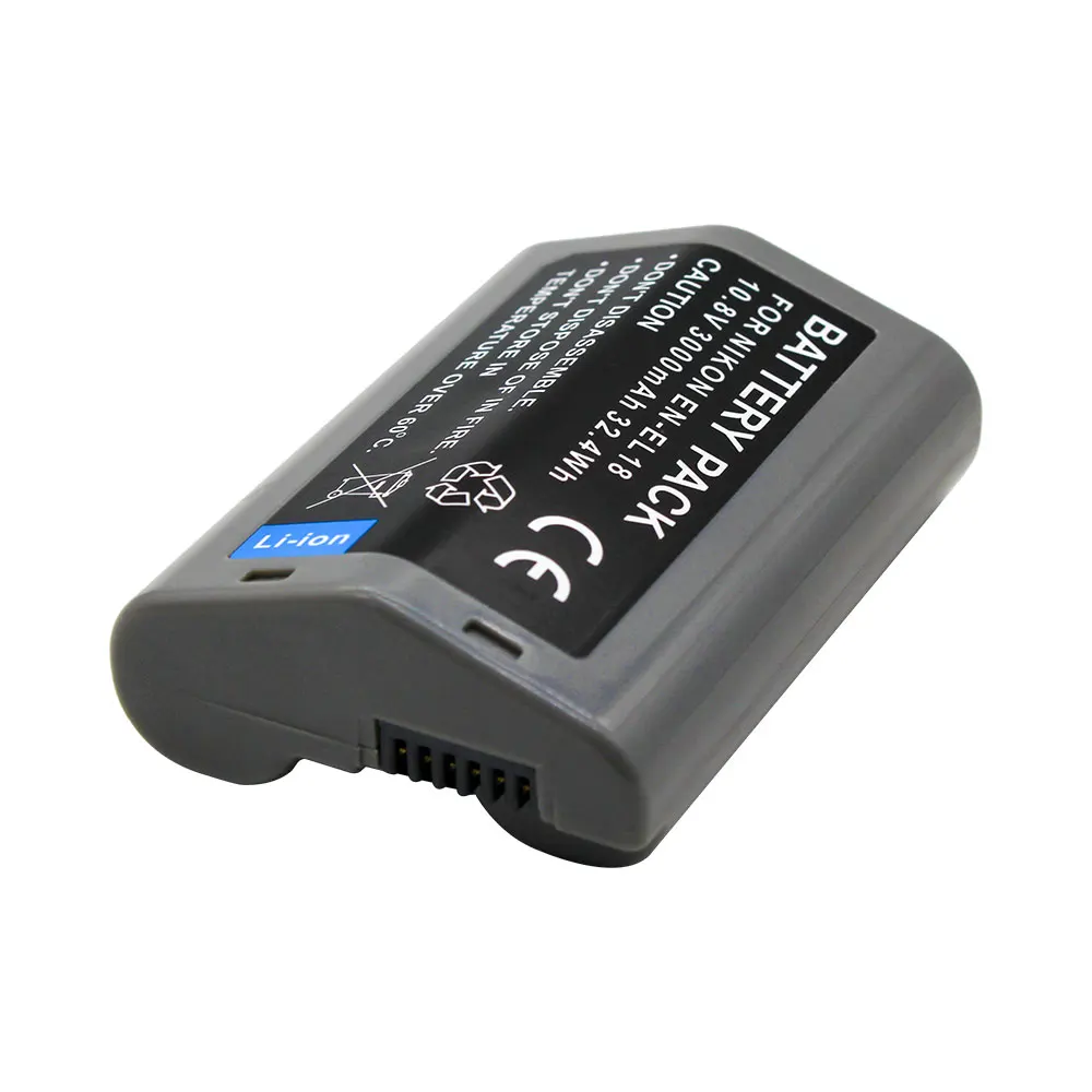 

Digital camera battery EN-EL18 for Nikon D4 D4S D4X D2 D2HS D2X D3 D5 D300 D800E, Grey