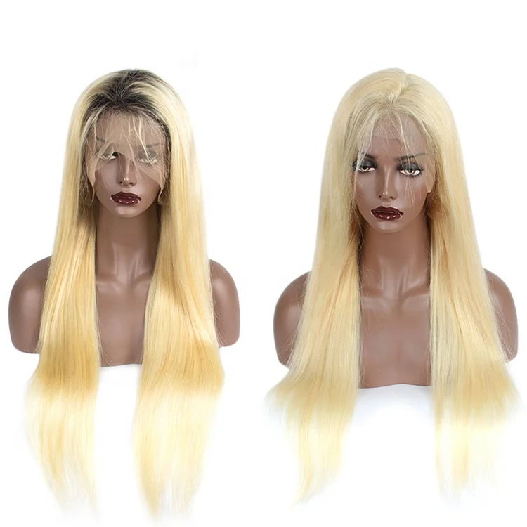 

Brazilian good quality cheap price #613 silky straight full lace swiss long blonde human hair wig