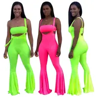 

2019 hot selling HA5245 hot sale fashion solid ruffle two pieces set jumpsuit