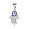 POLIVA Fashion Hot Selling Protection Theme 925 Sterling Silver Blue Diamond Hamsa Pendants