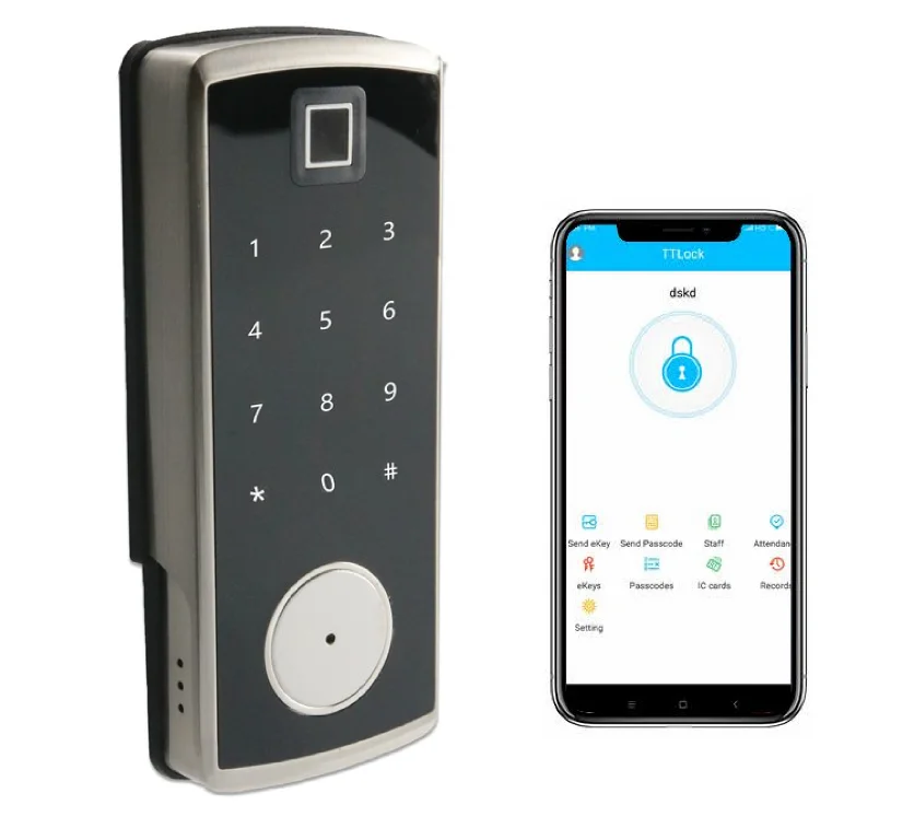 Smart Wifi Door Lock With Biometric Fingerprint M1 Card Code And