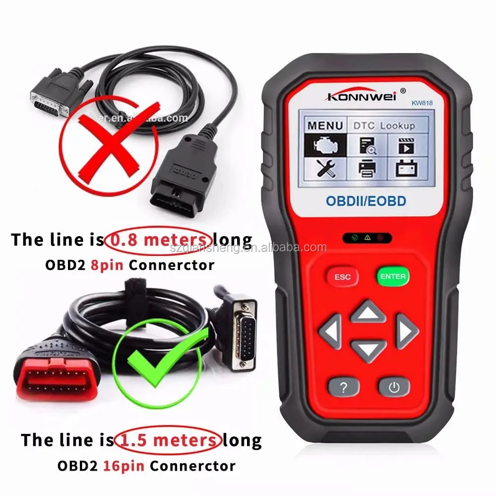 Hot Sale OBD2 ODB 2 Automotive Scanner Car Diagnostic Scanner 12V Battery Tester Check Engine Engine Automotive Code Reader Tool