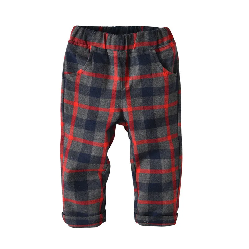 

R&H 2019 Newest Style Autumn Casual Fashion Plaid Elastic Waist Boys Pants, As the picture show