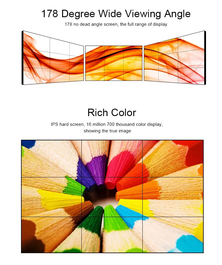 2x2 55 inch 3.5mm bezel LCD TV video wall
