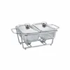 Egg-shaped hot food warmer buffet server with glass dish