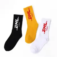 

black white yellow DHL letter knit teen kid tube sock,tube sox
