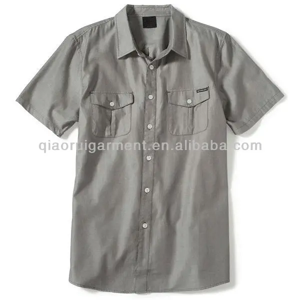 Men's Light Grey Short Sleeve Double 