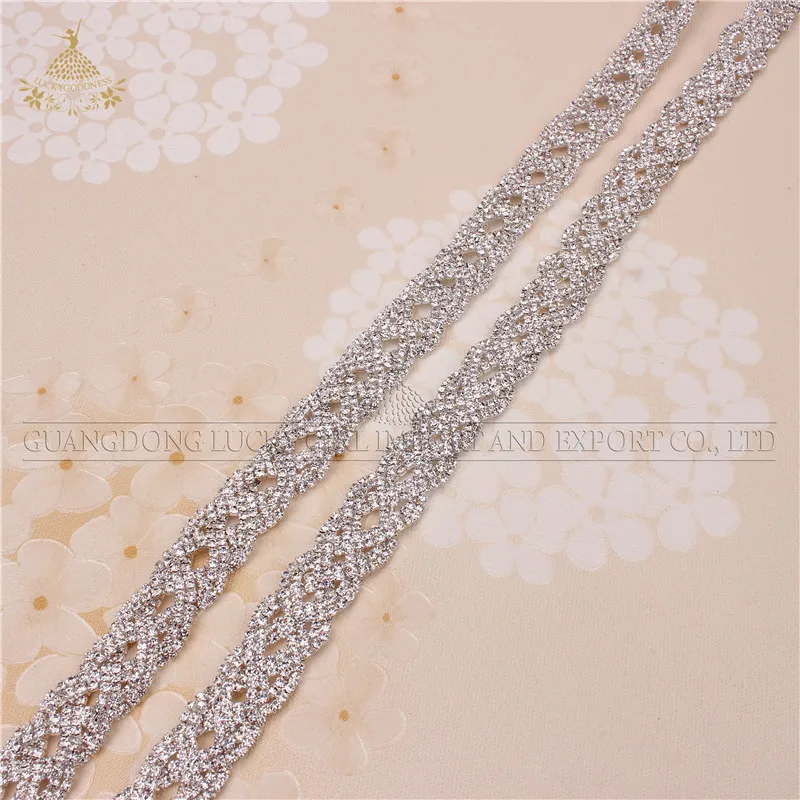 Shiny Crystal Chain Trims Dresses Sash Trims Bridal Embroidered