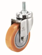 Medium Duty Orange PU Caster Wheel For Logistic Industry
