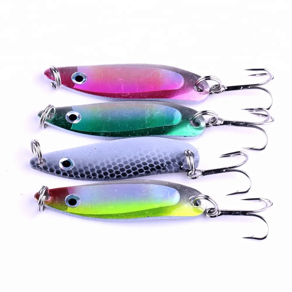 

Hengjia spinner Fishing Lures metal spoon baits manufacture From China, 4 colors