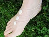 Mix wrap shell bell anklet unique oval shape shell anklet with toe rings white shell beads foot chain jewelry