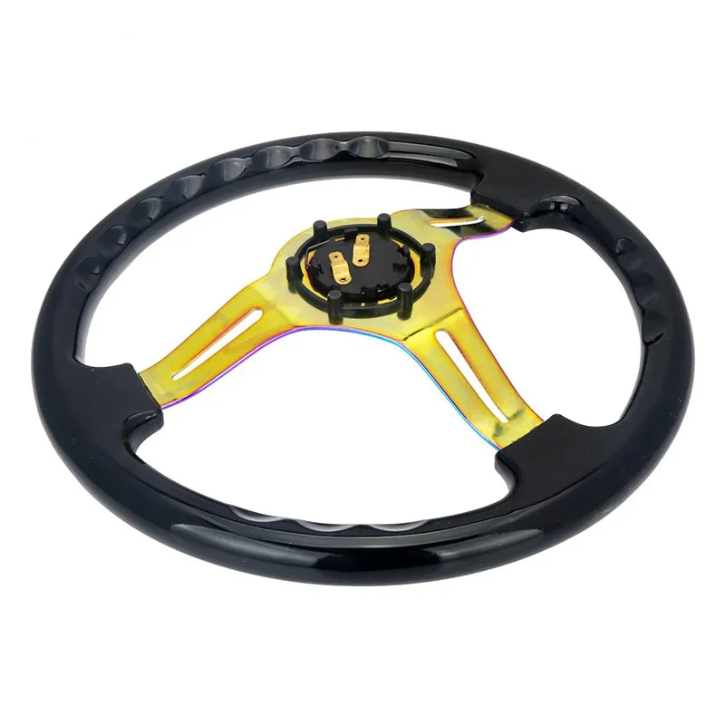 Plastic Racing Car Steering Wheels For Sport Racer With Shiny 3 Spoke