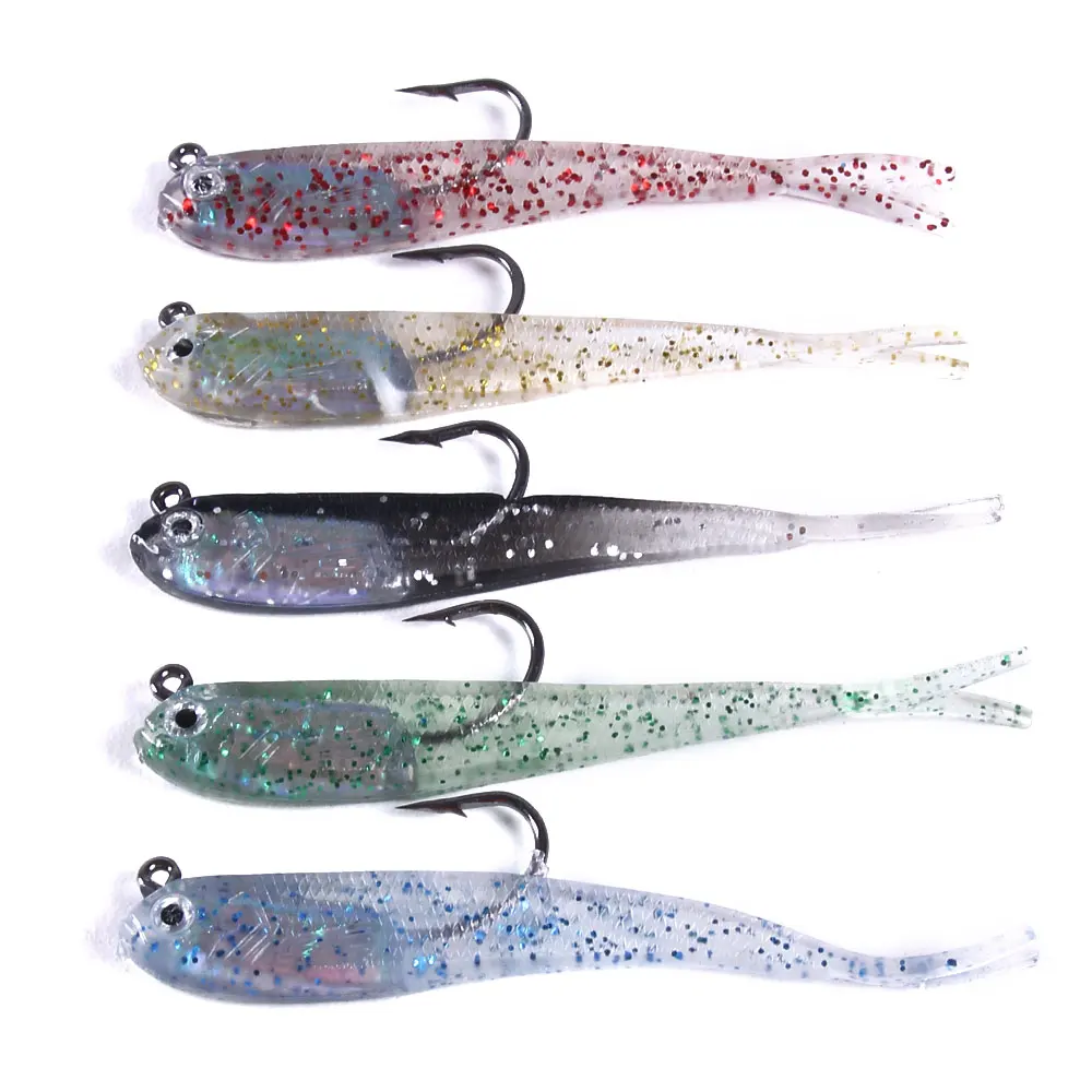 Swimbait Artificial Bait 5pcs/bag Carp Pesca Lead Jig Head Fishing Tackle 7.5cm 5.5g Soft Lure