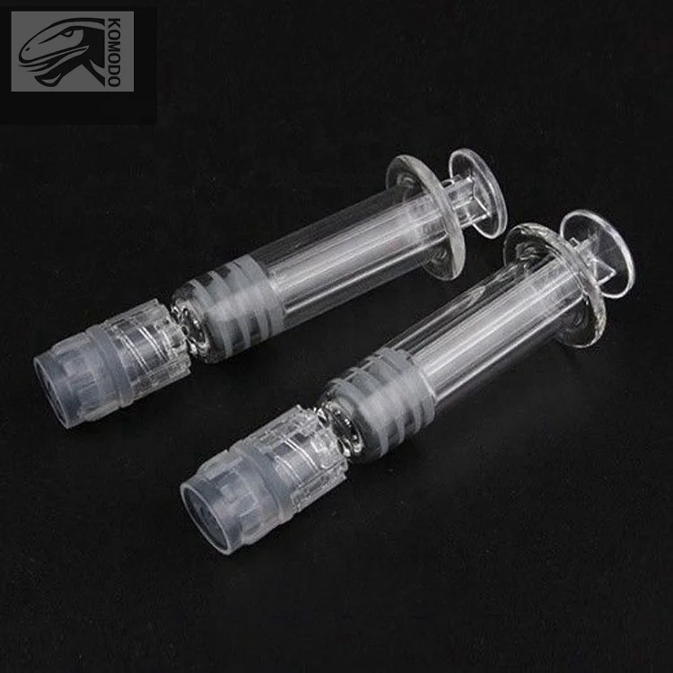 

Standard 1ml Pyrex Glass Syringe Injector Luer Head Luer Lock with Measurement for Thick Oil Cartridges Tank Clearomizer Tank, Clear