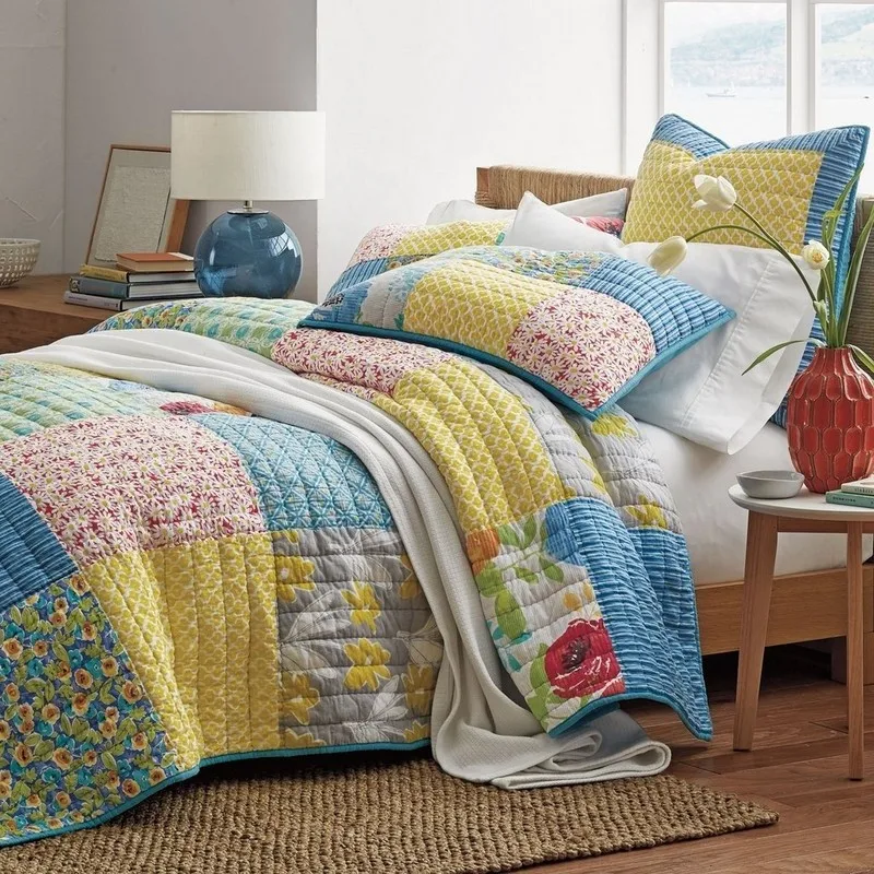 Wholesale Stockused Indian Quilted Quilt Bedspread Kantha Quilt King