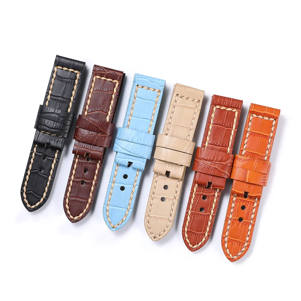 

OEM High Quality Western Men Replacement Wristband Genuine Italian Calf Leather Watch Band Strap for Panerai Watch