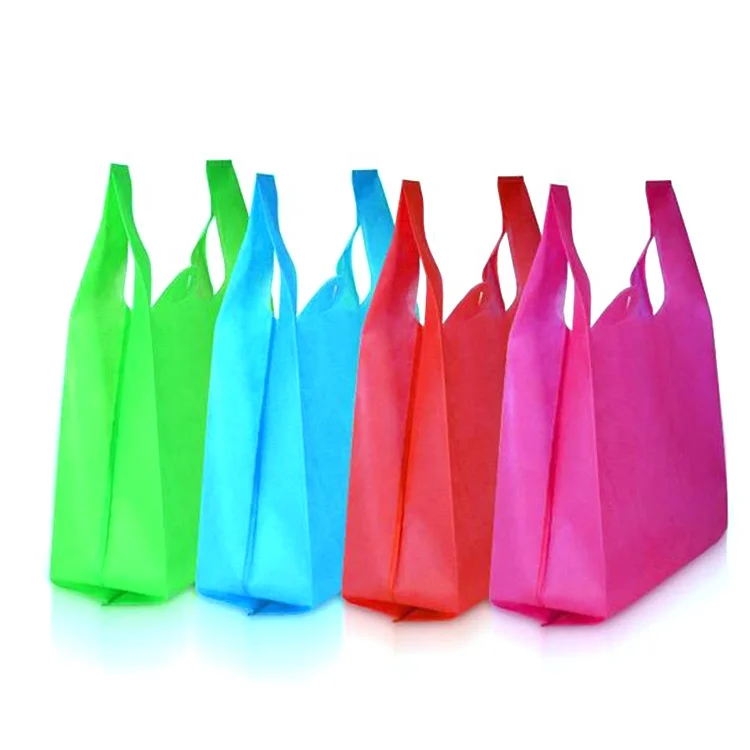 

Wholesale custom color promotional reusable eco friendly non-woven singlet shopping vest bags, Customized