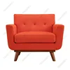 Home furniture cherry rubber wood legs unique armchair atomic red single seater sofa chair