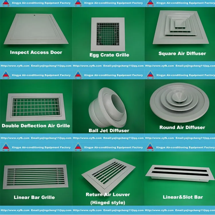 Air Directional Ceiling Diffusers With Damper Air Vent Air Conditioning