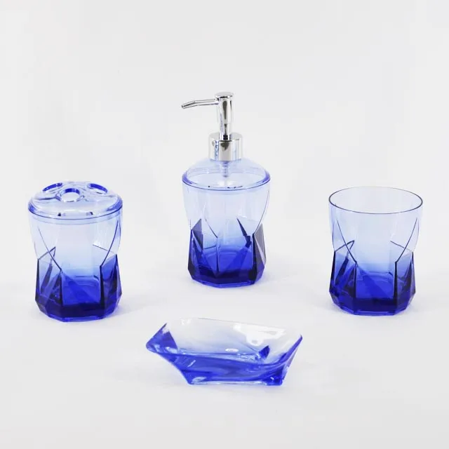 Crystal Design Blue Color Bathroom Accessories Set - Buy ...