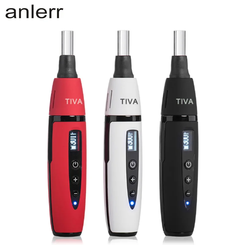 

Anlerr Tiva non combustion ceramic heating custom dry herb vaporizer wholesale with OLED temperature control, Black;white;red/oem color