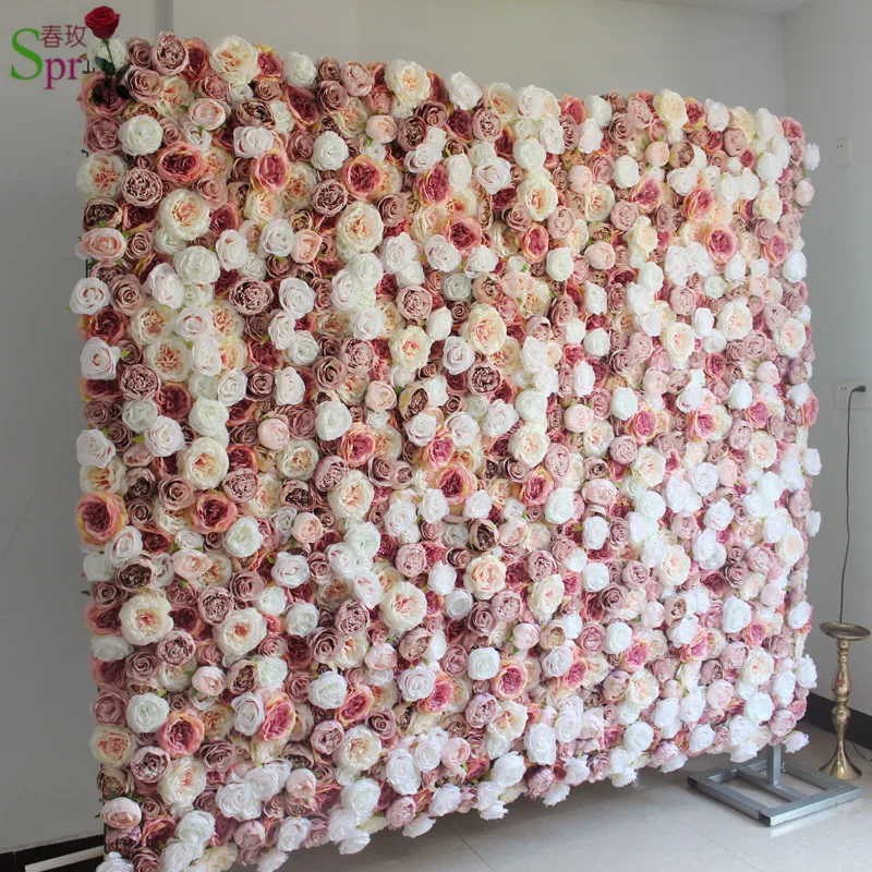 

SPR Wedding Artificial flower wall for plastic panel wall, Mix color