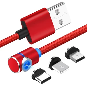 Multi Colors Durable Nylon Braided 2.4A  Micro Type C Strong Magnetic Charging USB Cable