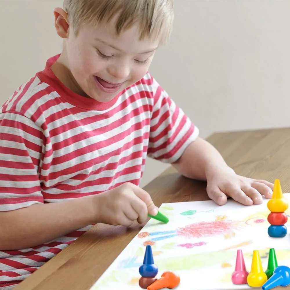 12 Colors Finger Paint Palm Grip Crayons For Babies Toddler Crayons