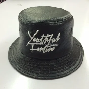 kids black bucket hat