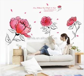 Beatiful Flower Korean Wall Stickers Home Decor Buy Plastic Wall Flower Decoration 3d Wall Stickers Home Decor Home Goods Wall Decor Product On