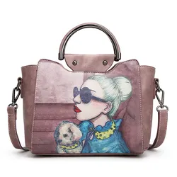China factory ladies leather bags printing women b
