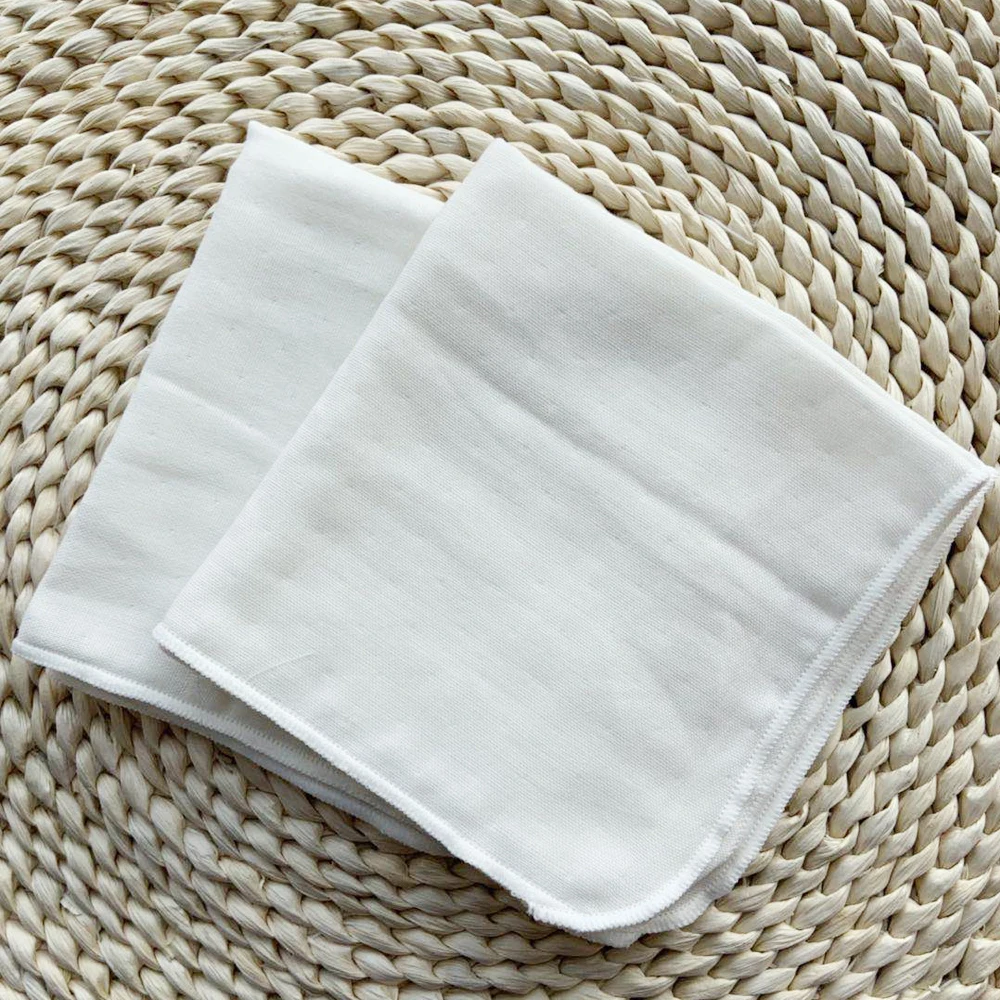 
Hand face towel 100% cotton muslin 30*30c white color for Baby Kids Children muslin Handkerchief washcloth set 