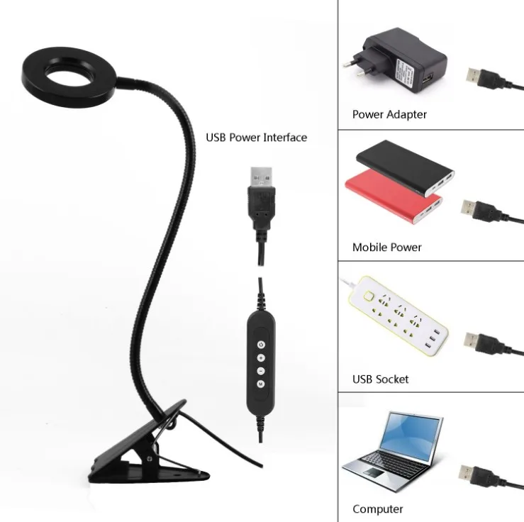 2019 Yarrae Gooseneck 7W Mini USB Table Lamp with 3 Lighting Modes and 10 Dimmable Brightness Levels LED Reading Lamp