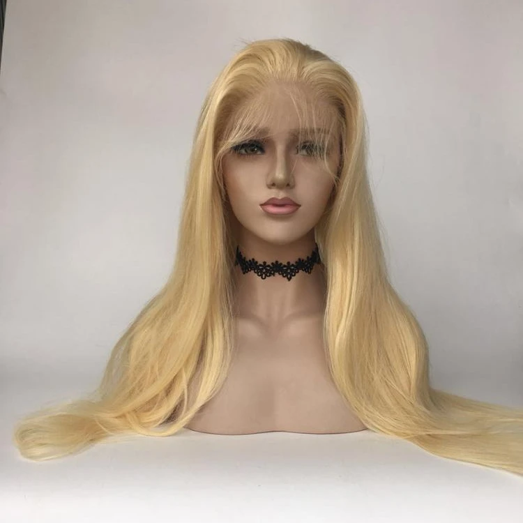 

100% human Blonde silky straight brazilian full lace wig,with wholesale price,hair for black women