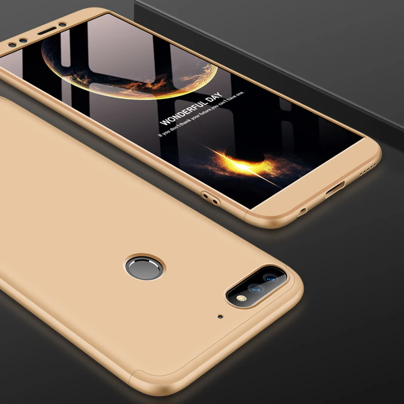 2018 hot sell 360 cover Removable 3in1 Hard PC Shield Back Cover Case for Huawei honor 7C phone cases
