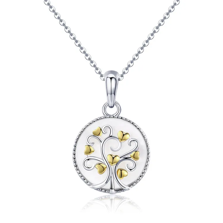 

Tree Of Life Necklace Qings 925 Sterling Silver Plated Gold Necklace With Nacre