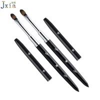 

2019 Jiexia Private Label Black Metallic Manicure Tool Flat Oval French Nail Art Gel Brush