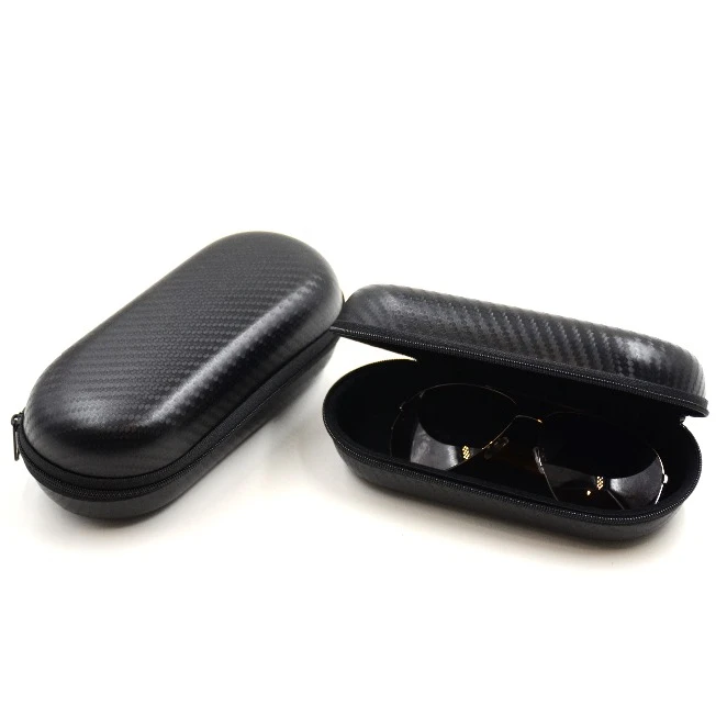 

Free Sample Custom Zipper Pu Leather Sunglasses Case, Black