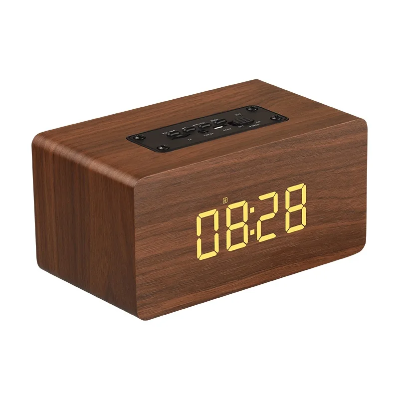 

Wooden Portable Wireless Bluetooth 4.2 Stereo Speakers Outdoor Music Player Built-in Microphone Support TF Card