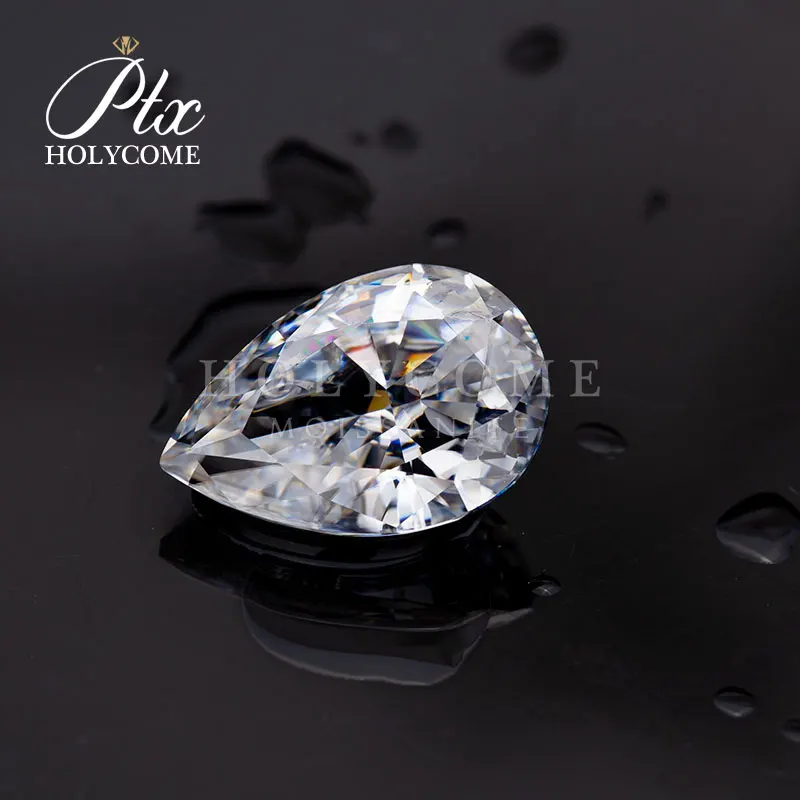 

Holycome  D VVS1 Top Quality Pear Cut Loose Moissanite Gemstone Factory Fine Jewelry Wholesale Price Moissanite Diam, White color