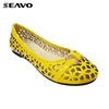 SEAVO women hollowed-out pu upper yellow pumps