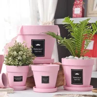 

European Ins pink creative cement terracotta pottery flower pot