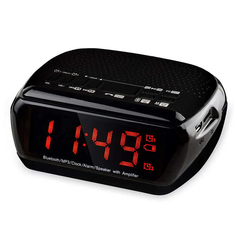 

MX-18a timer play music FM mp3 player wireless speaker home accessories living room bedroom LED alarm clock radio, White