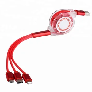 Retractable 3 1 Micro USB USB C iPhone Charging Cable