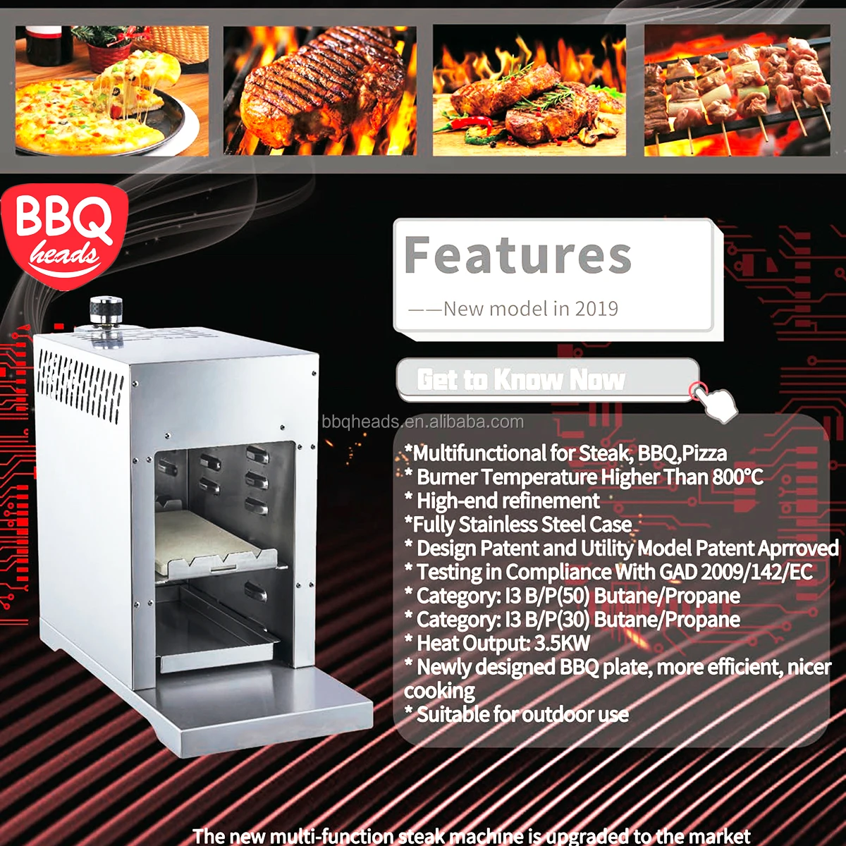 

Beef steak infrared grill beef maker and mini pizza oven