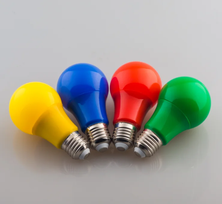Holiday light LED colour bulb A60/A19 LED SMD Lamp 220-240V E27 RED/YELLO/BLUE/GREEN COLOR